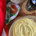 Cultured homemade spreadable butter whipped with olive oil