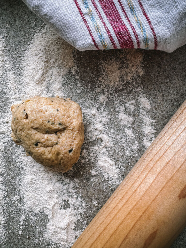roll out einkorn sourdough flatbread