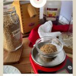 Einkorn sourdough starter in a mason jar