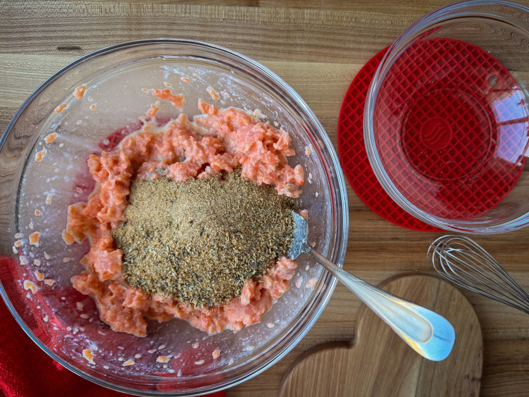 Salmon and Spices for Salmon Burger Recipe