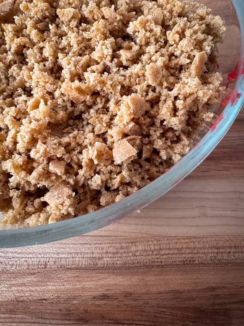 sourdough einkorn breadcrumbs in a bowl