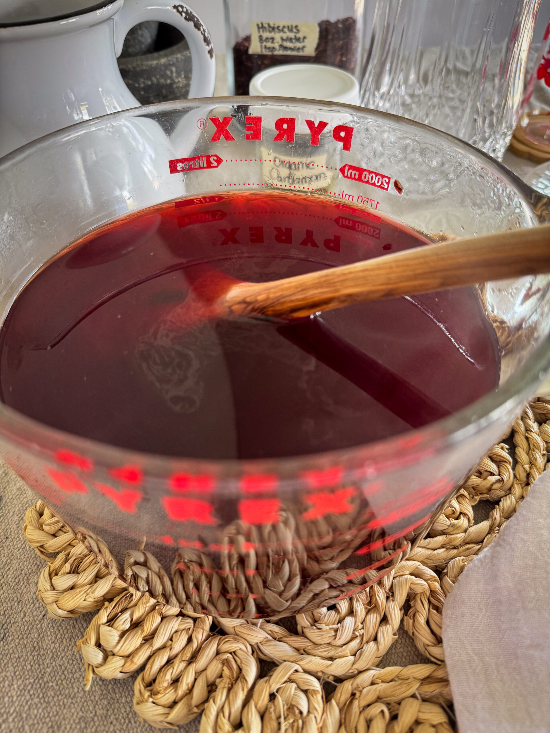 healthy hibiscus tea with cardamom