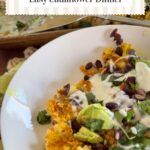 serve vegetables for dinner: cauliflower, avocado, cilantro