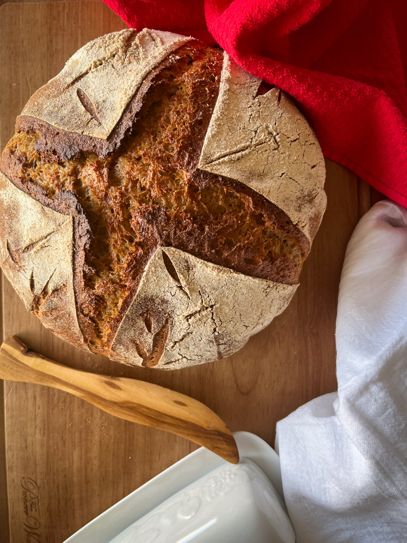 Artisan Einkorn Whole Wheat Sourdough Bread