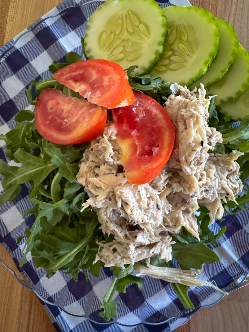 healthy chicken salad recipe from honeysalt and olive