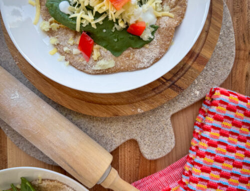 Egg and Sauerkraut Flatbread Breakfast