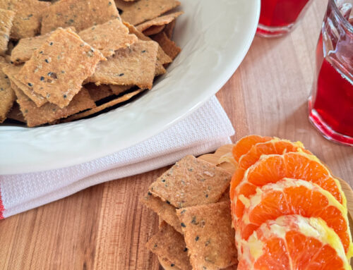 Whole Wheat Sourdough Crackers with Oregano and Black Seed