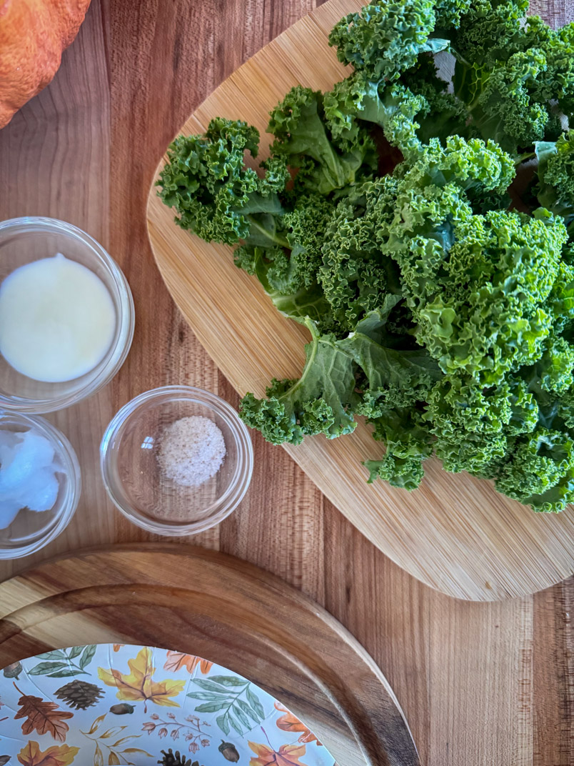 kale, yogurt, sea salt, coconut oil