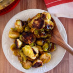 honey roasted brussel sprouts served