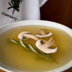 easy homemade chicken broth from thighs and drumsticks with mushrooms and rosemary