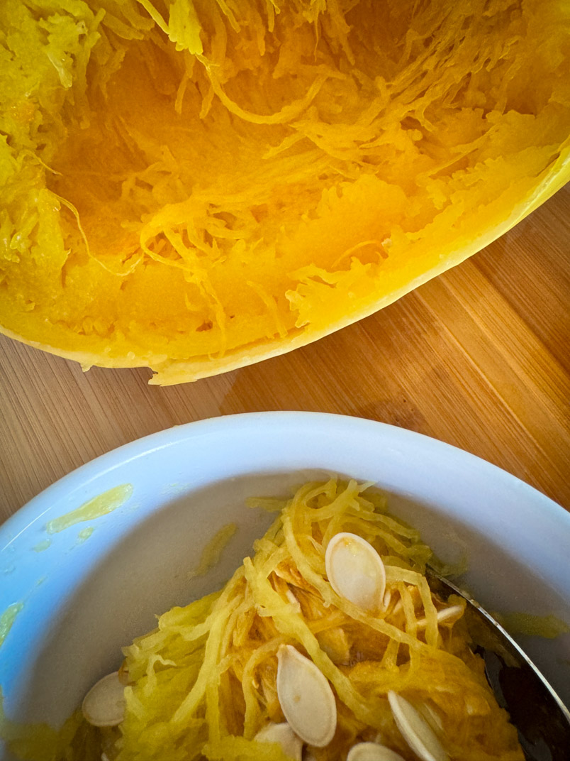 cooked spaghetti squash dinner