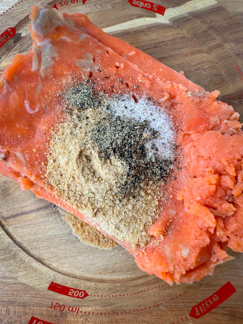 ground wild alaskan salmon with spices