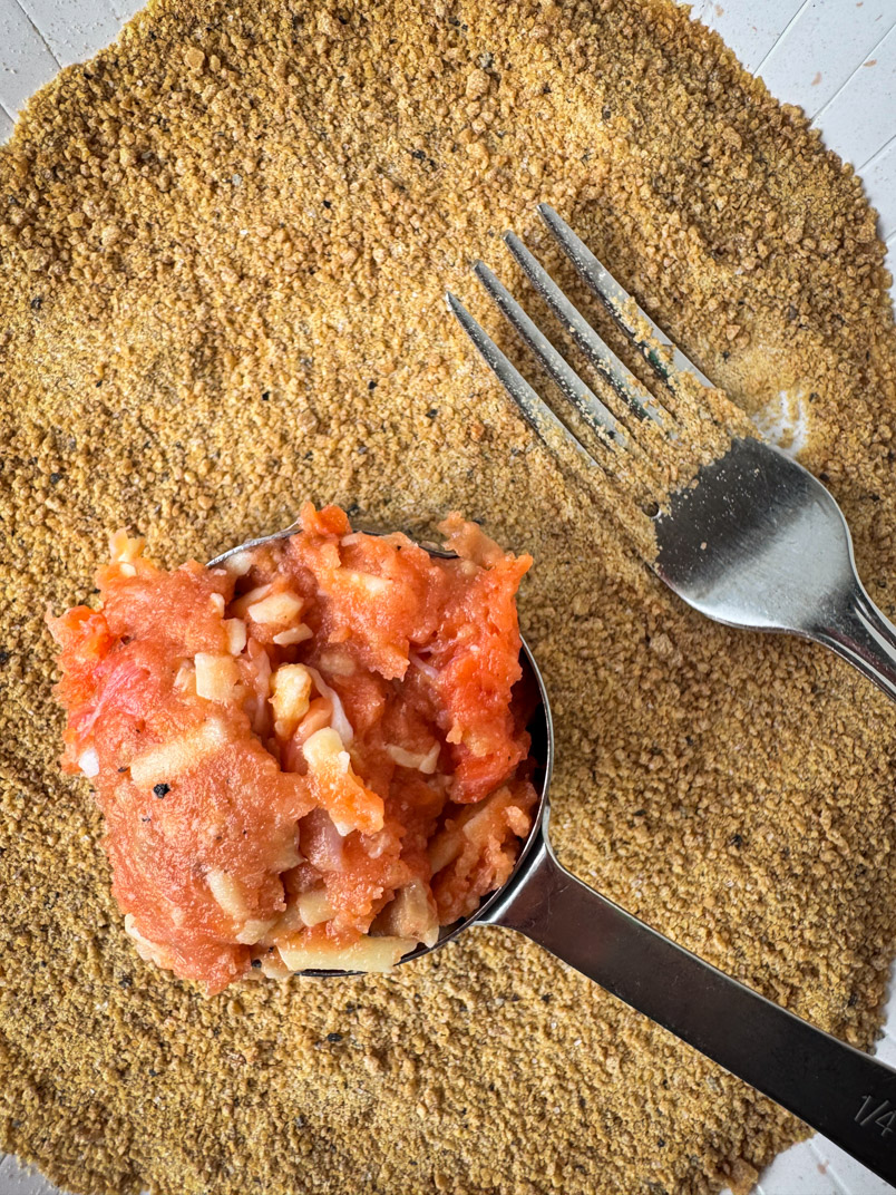 form homemade healthy salmon fish stick