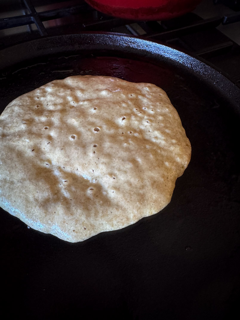 whole wheat einkorn pancake batter