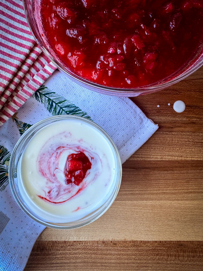 cranberry pear sauce in cultured yogurt cranberry pear sauce in cultured yogurt