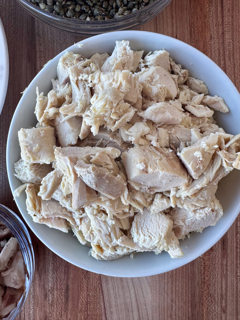 chicken for chicken and lentil soup