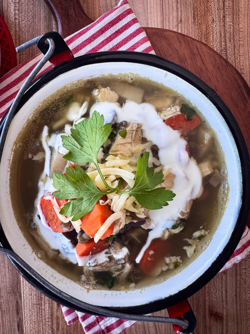 high protein lentil soup with chicken