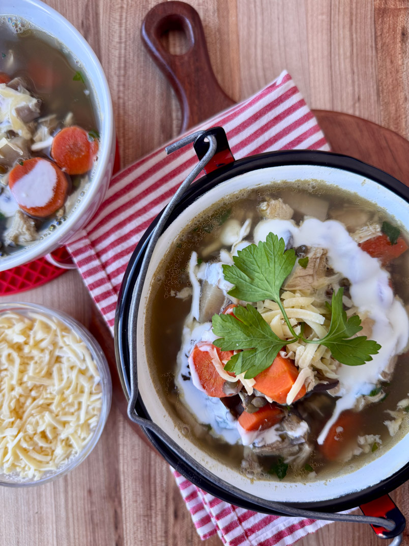 High Protein Lentil Soup with Chicken