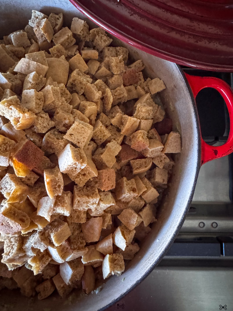 sourdough einkorn wheat bread diced