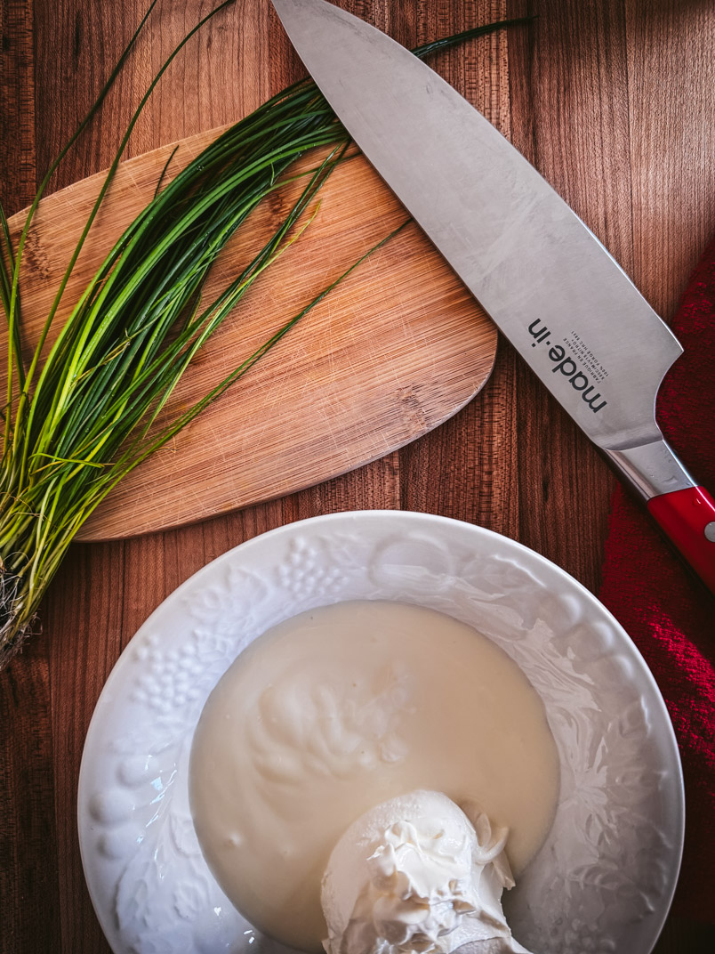 fresh chives, cultured yogurt, and cultured sour cream