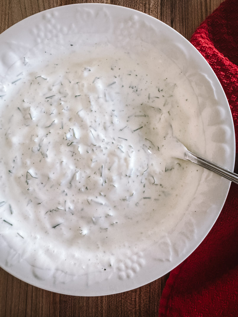 healthy chive dip with arugula for parties and holidays