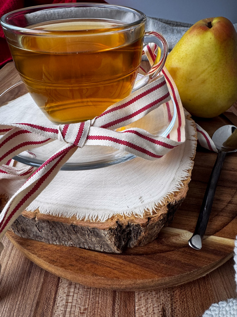 a cup of homemade pear tea a cup of homemade pear tea