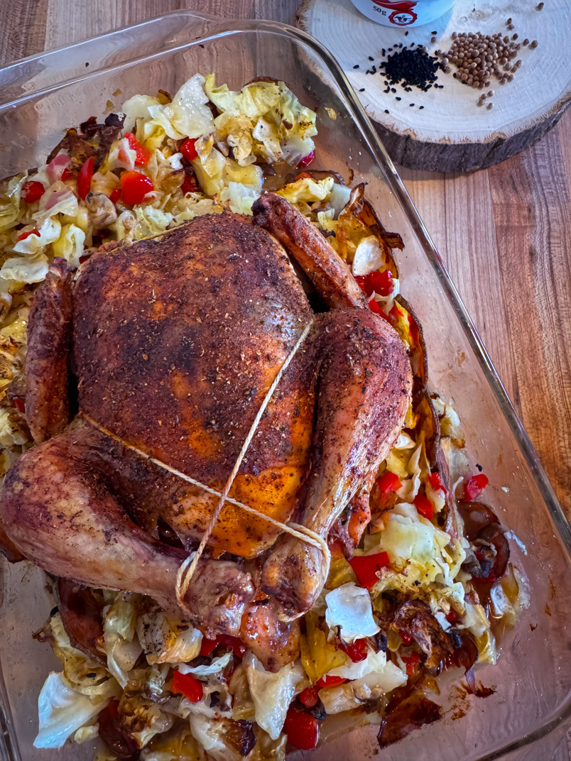 roasted pasture raised chicken dinner