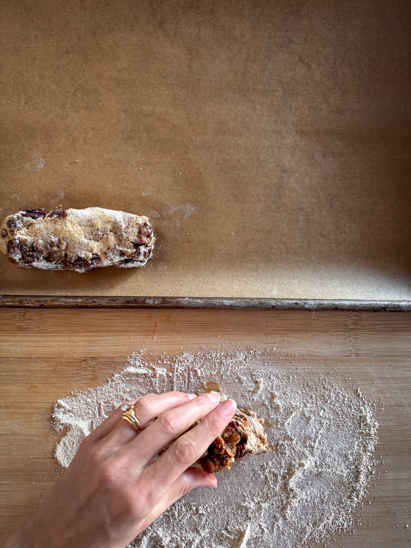 measuring einkorn sourdough breakfast bars made with einkorn wheat