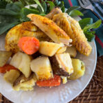 Roast chicken with carrots and potatoes