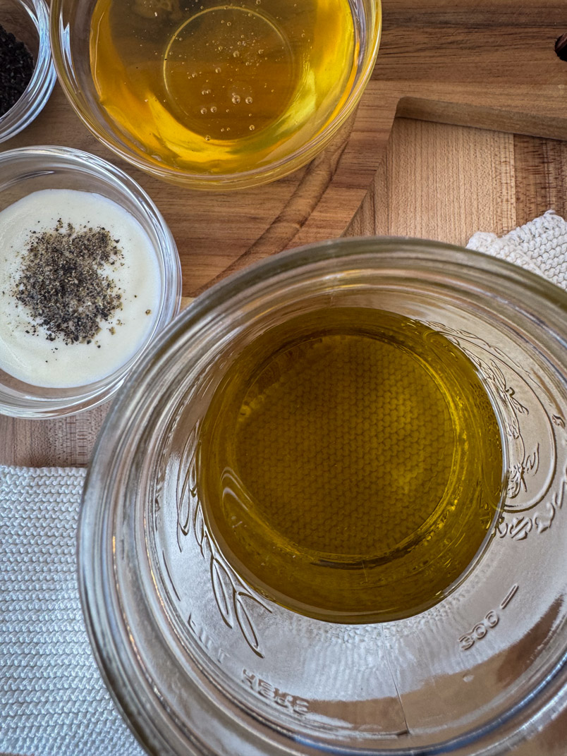 olive oil, sea salt, apple cider vinegar olive oil, sea salt, apple cider vinegar