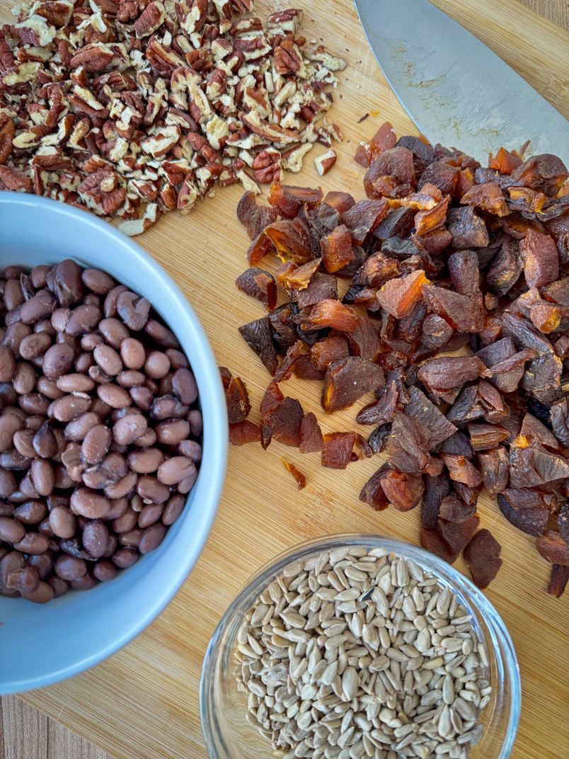 chopped toppings for a chopped romaine salad