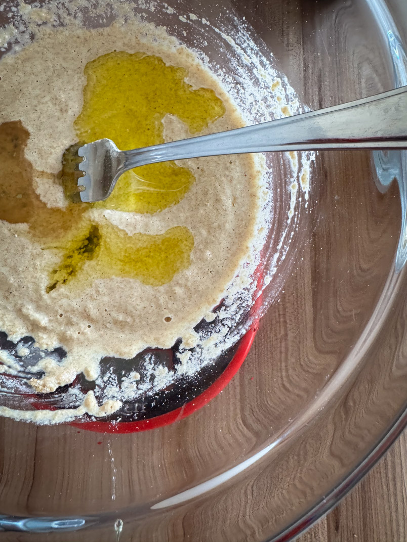 Stir in raw honey and olive oil