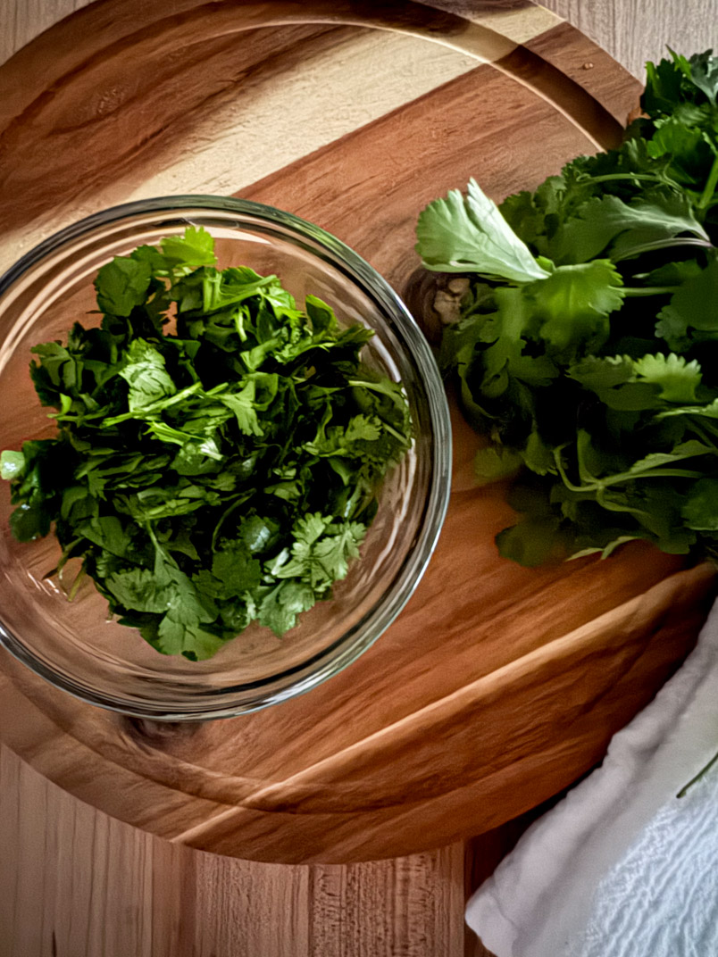 cilantro for homemade chicken soup