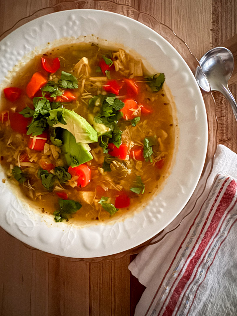 Chicken Cilantro Soup with Rice and Vegetables