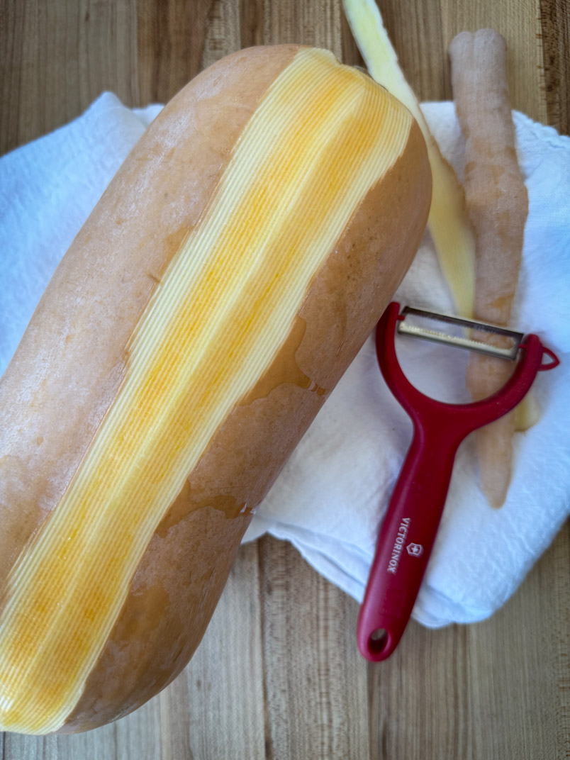 peel butternut squash with a serrated-edge peeler