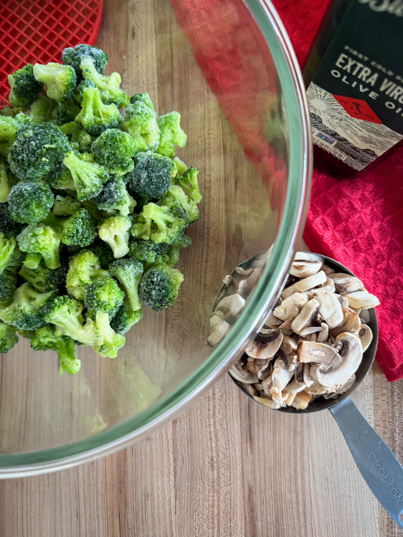broccoli and mushrooms