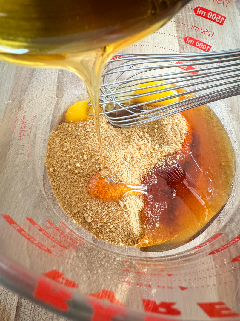 egg, raw honey, and maple sugar for homemade cookies