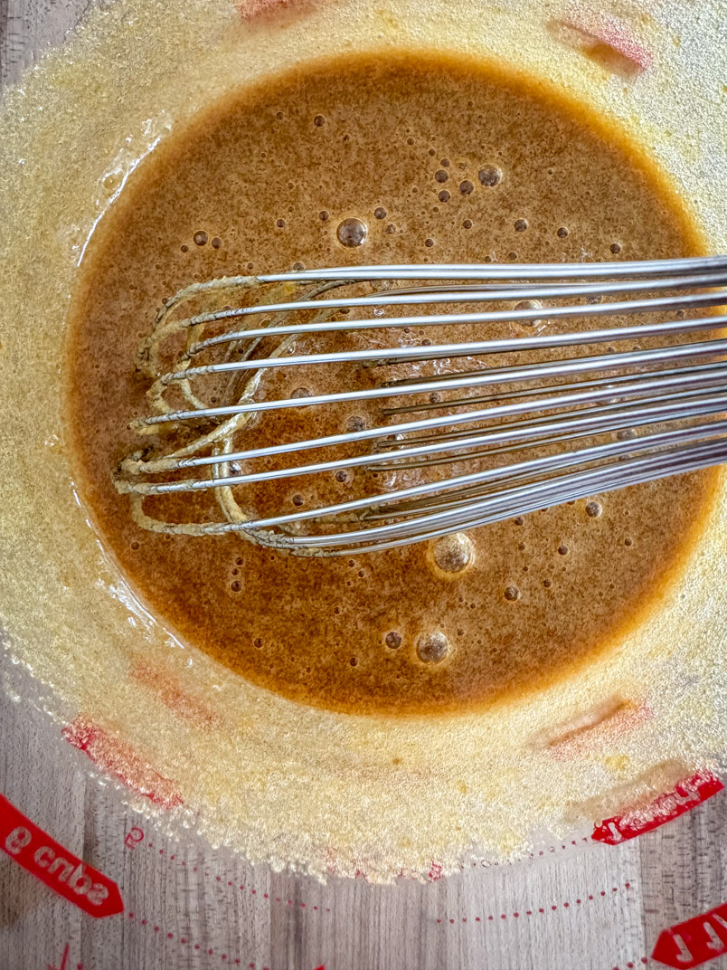 wet ingredients for homemade einkorn wheat cookies