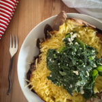 healthy sweet potato meal with kale and cottage cheese