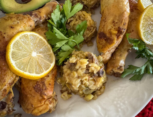 Coriander Chicken with Rice and Vegetables