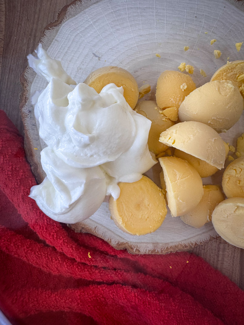pasture raised egg yolks and skyr