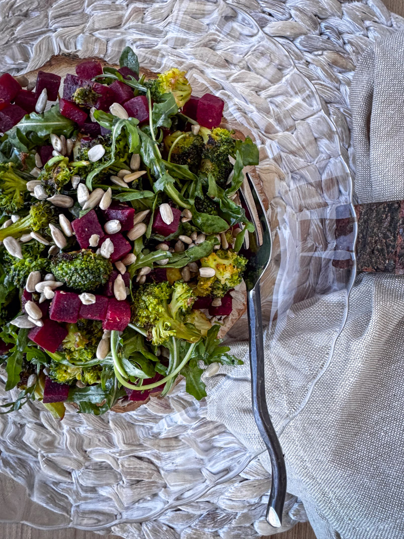 Beet and Broccoli Salad with Arugula